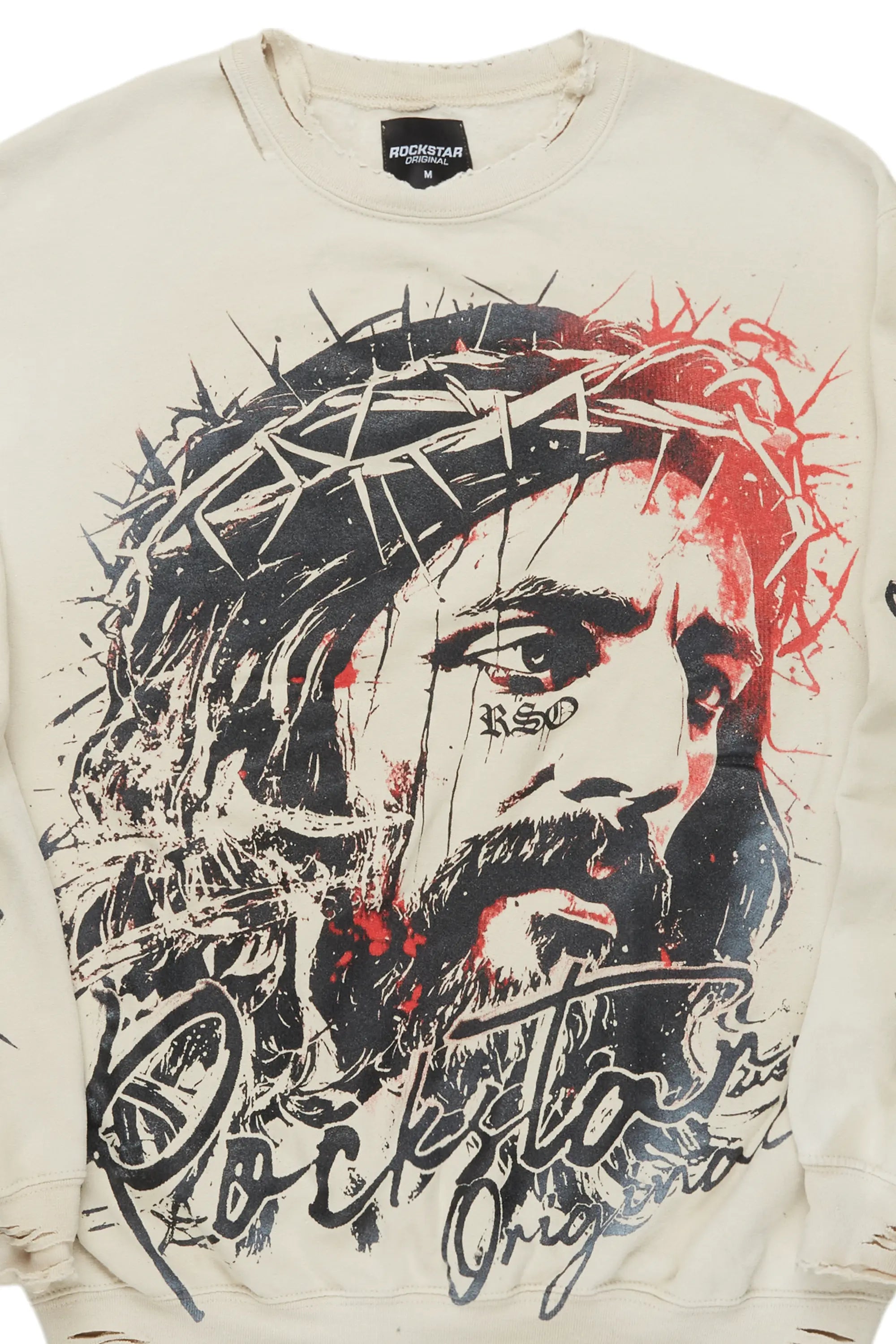 Bedros Beige Graphic Crewneck