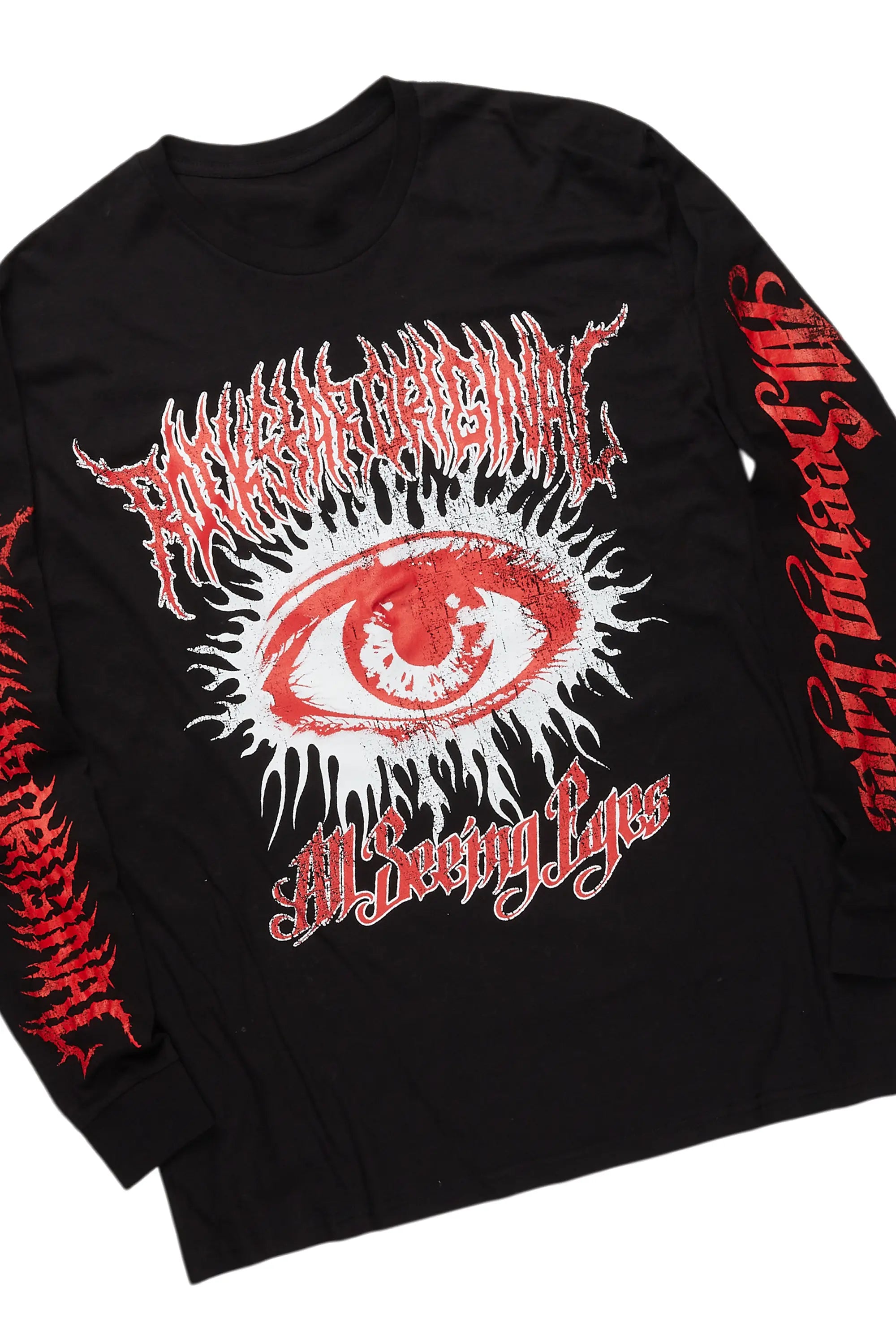 All Seeing Eyes Black/Red Long Sleeve T-Shirt/Baggy Pant Set