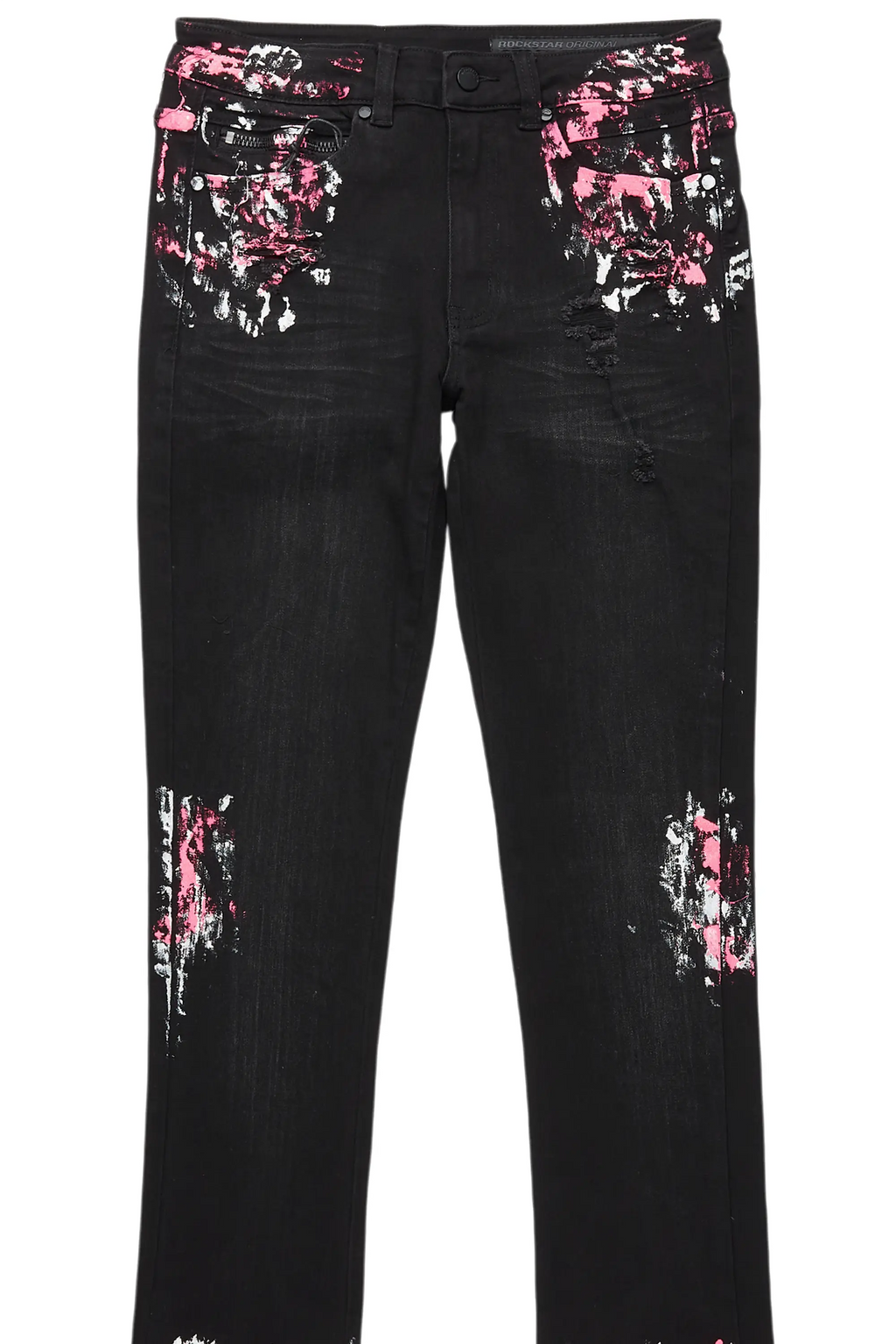 Kodak Black/Pink Painter Stacked Flare Jean