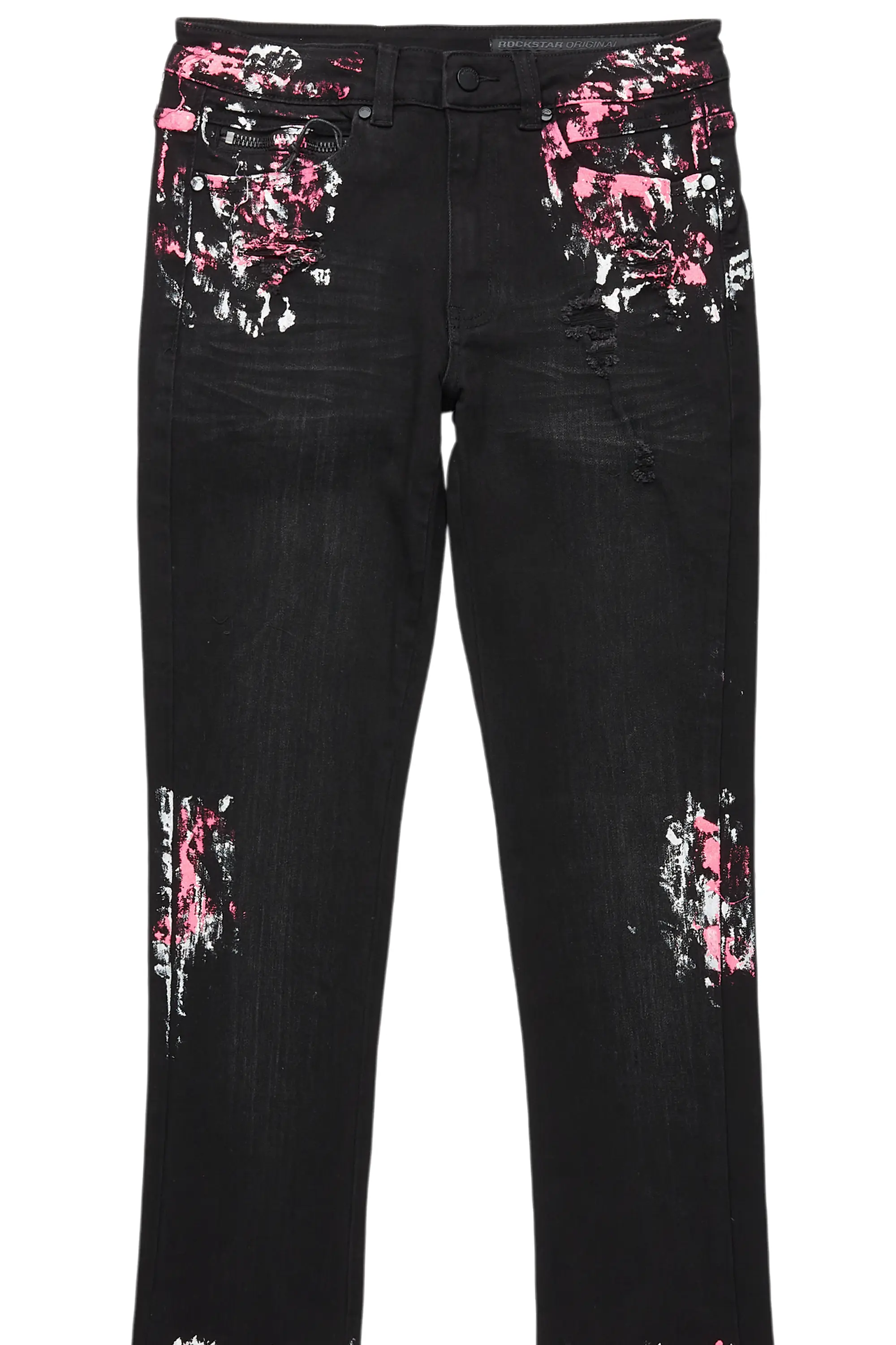 Kodak Black/Pink Painter Stacked Flare Jean