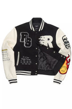Aniya Black Oversized Varsity Jacket