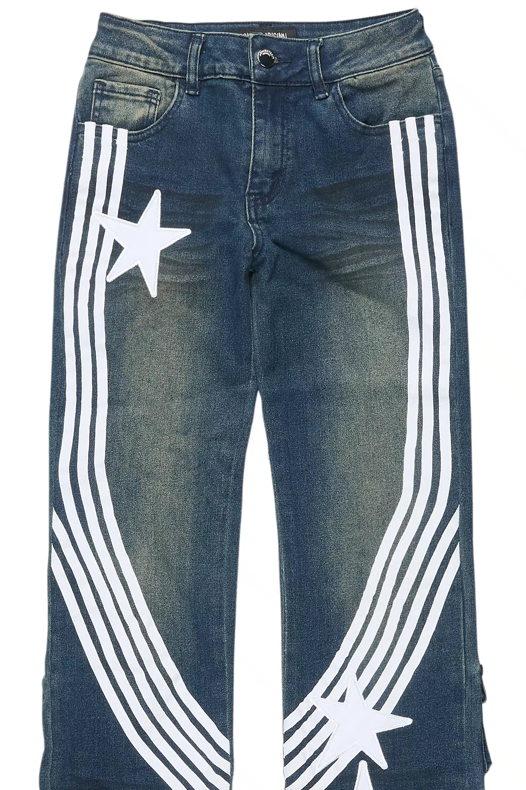 Girls Jaziya Dark Wash Stacked Jean