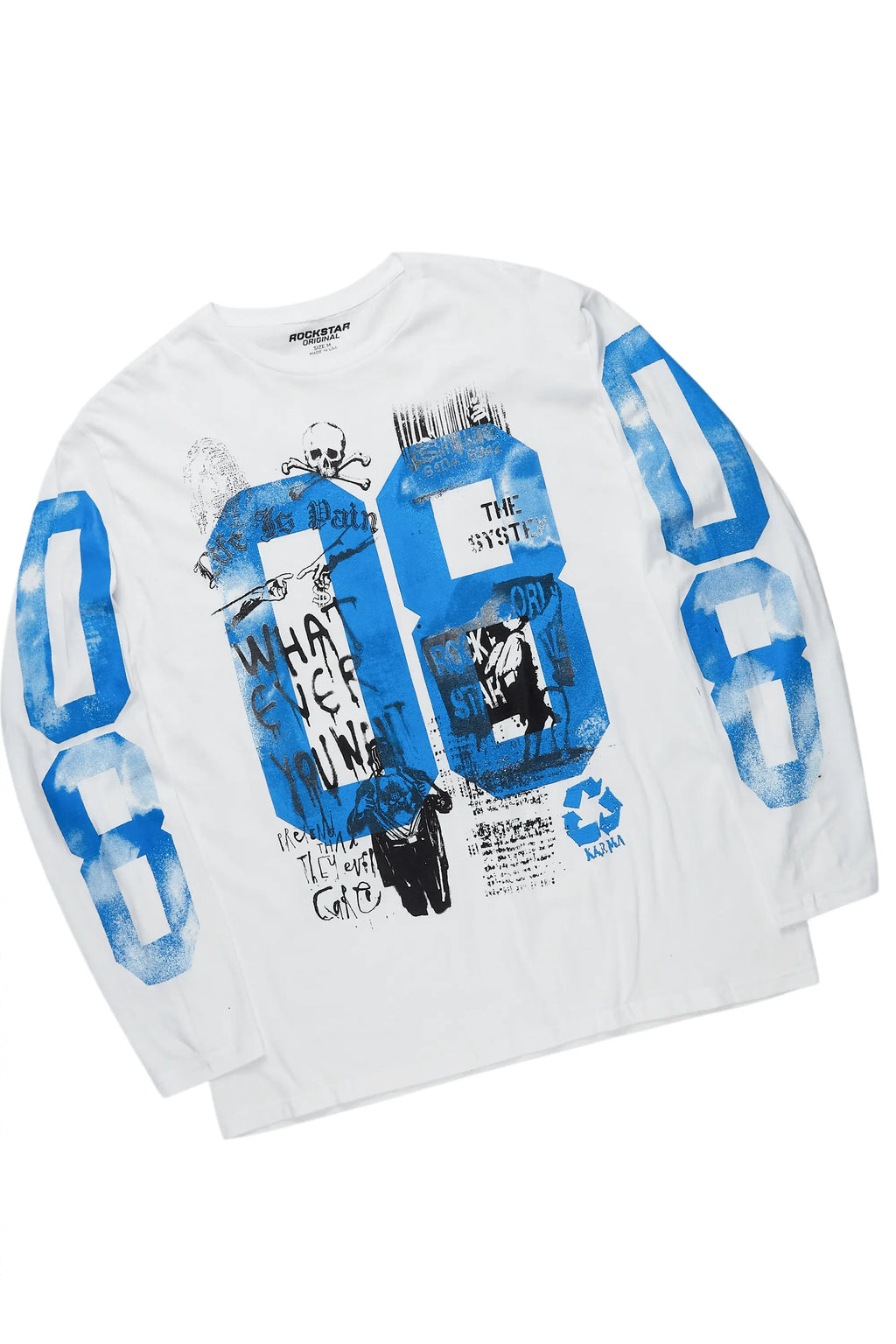Grill White/Royal Long Sleeve T-Shirt/Baggy Pant Set