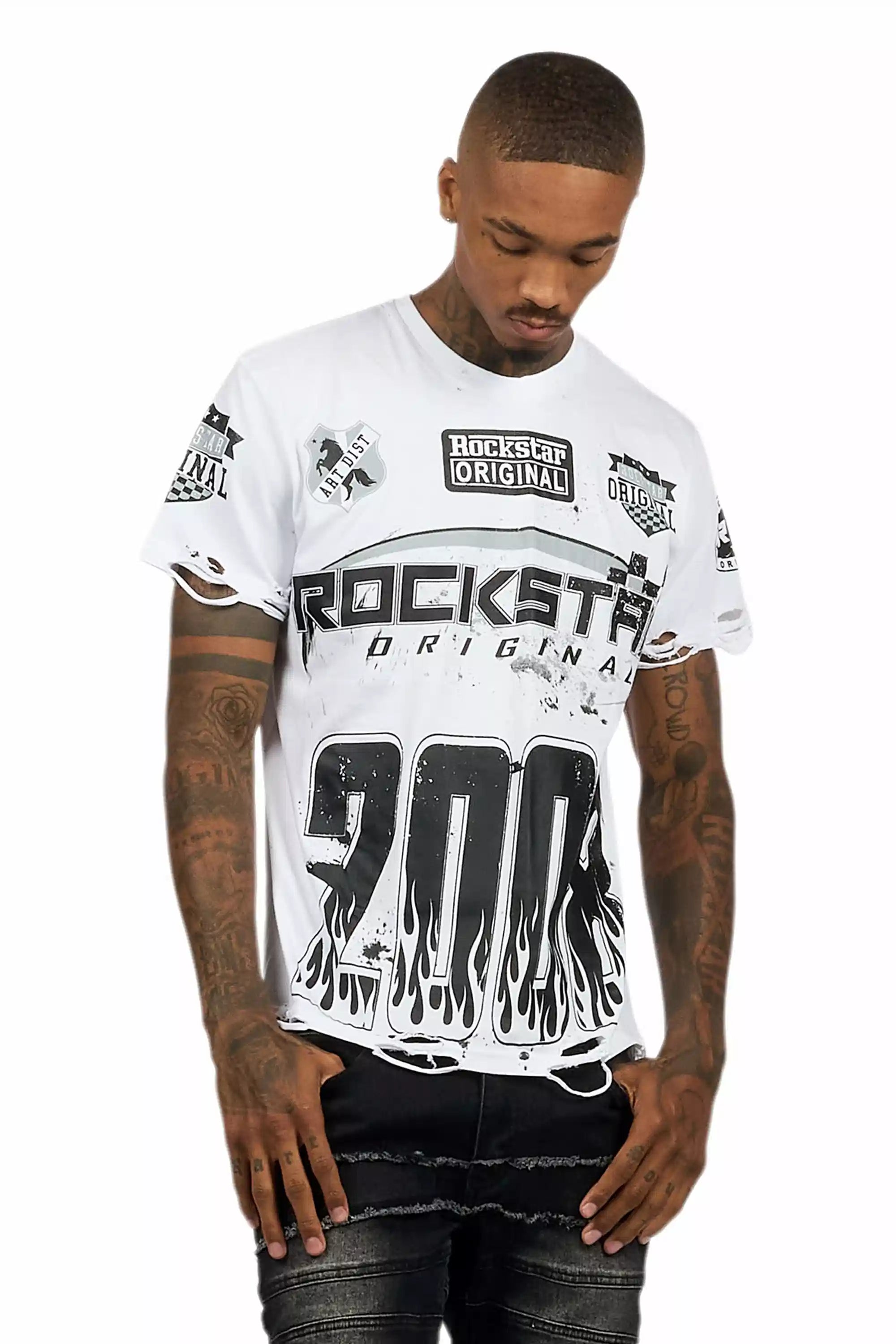 Amos White Graphic T-Shirt