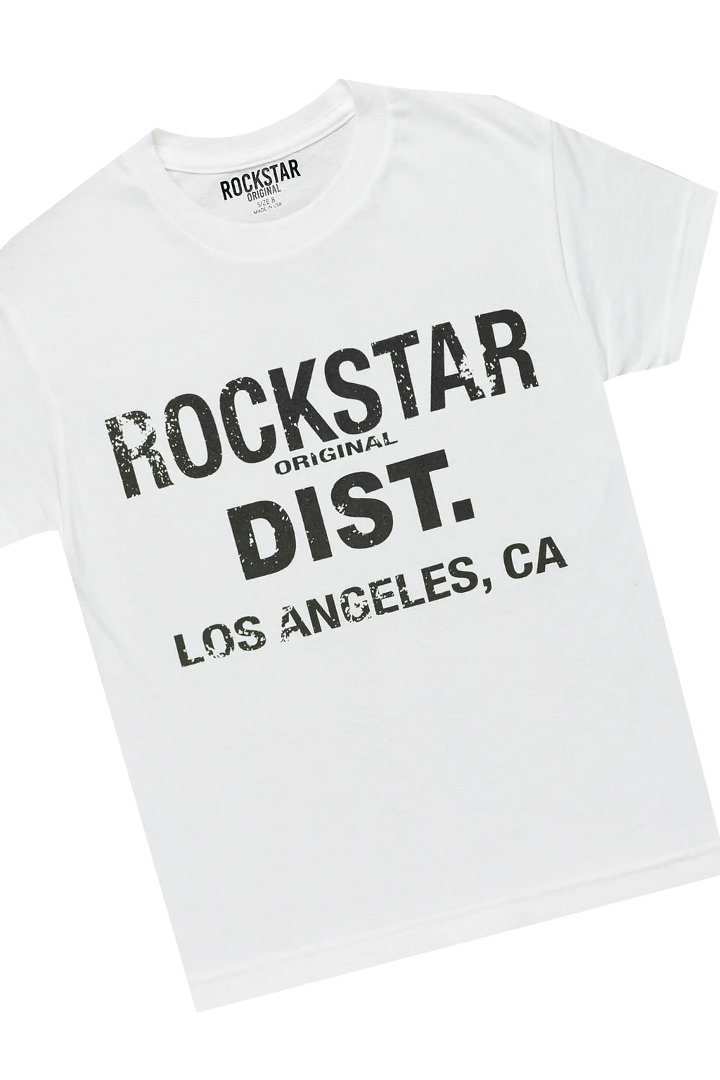 Boys Koen White T-Shirt/Stacked Flare PU Jean Set