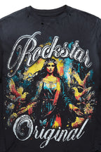 Santorini Black Long Sleeve Distressed Graphic T-Shirt