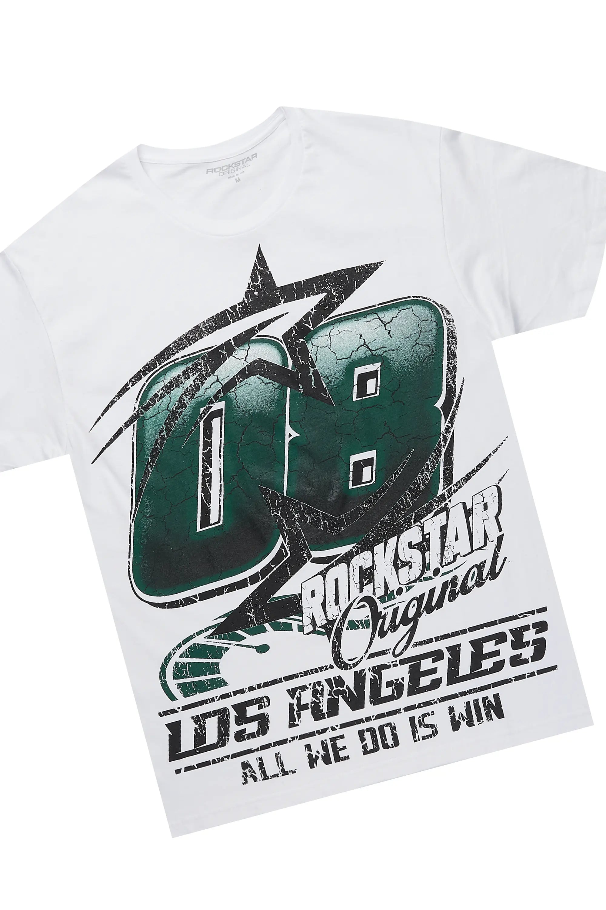 Kastell White/Green T-Shirt/Stacked Baggy Track Pant Set