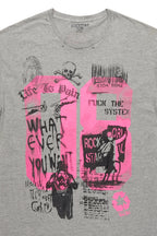 Kammile Grey/Pink Oversized T-Shirt