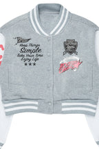 Tashara Heather Grey Varsity Jacket