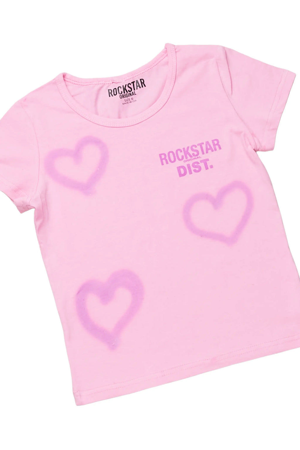 Girls Alaiya Pink T-Shirt Denim Short Set