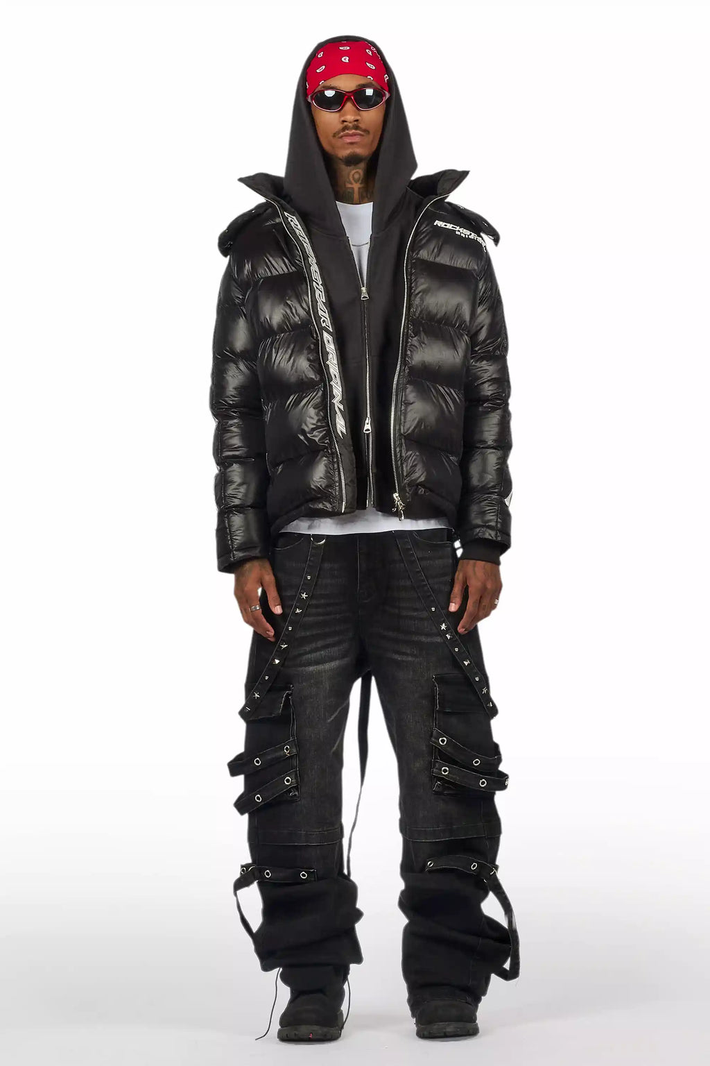 Nealon Black Baggy Cargo Fit Jean