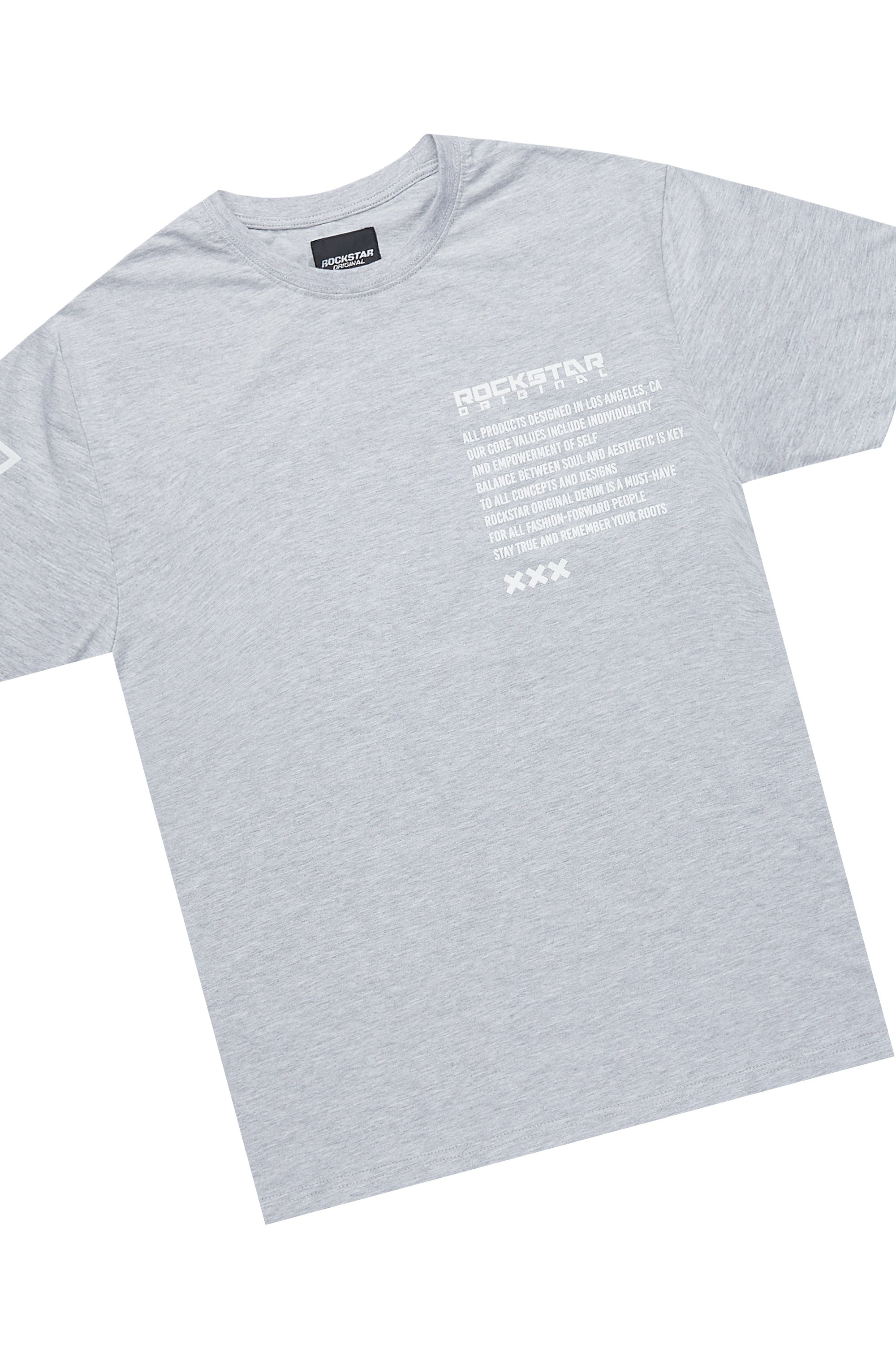 Jash Heather Grey/White Short Set