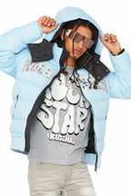 Bronx Baby Blue Heavy Puffer Jacket