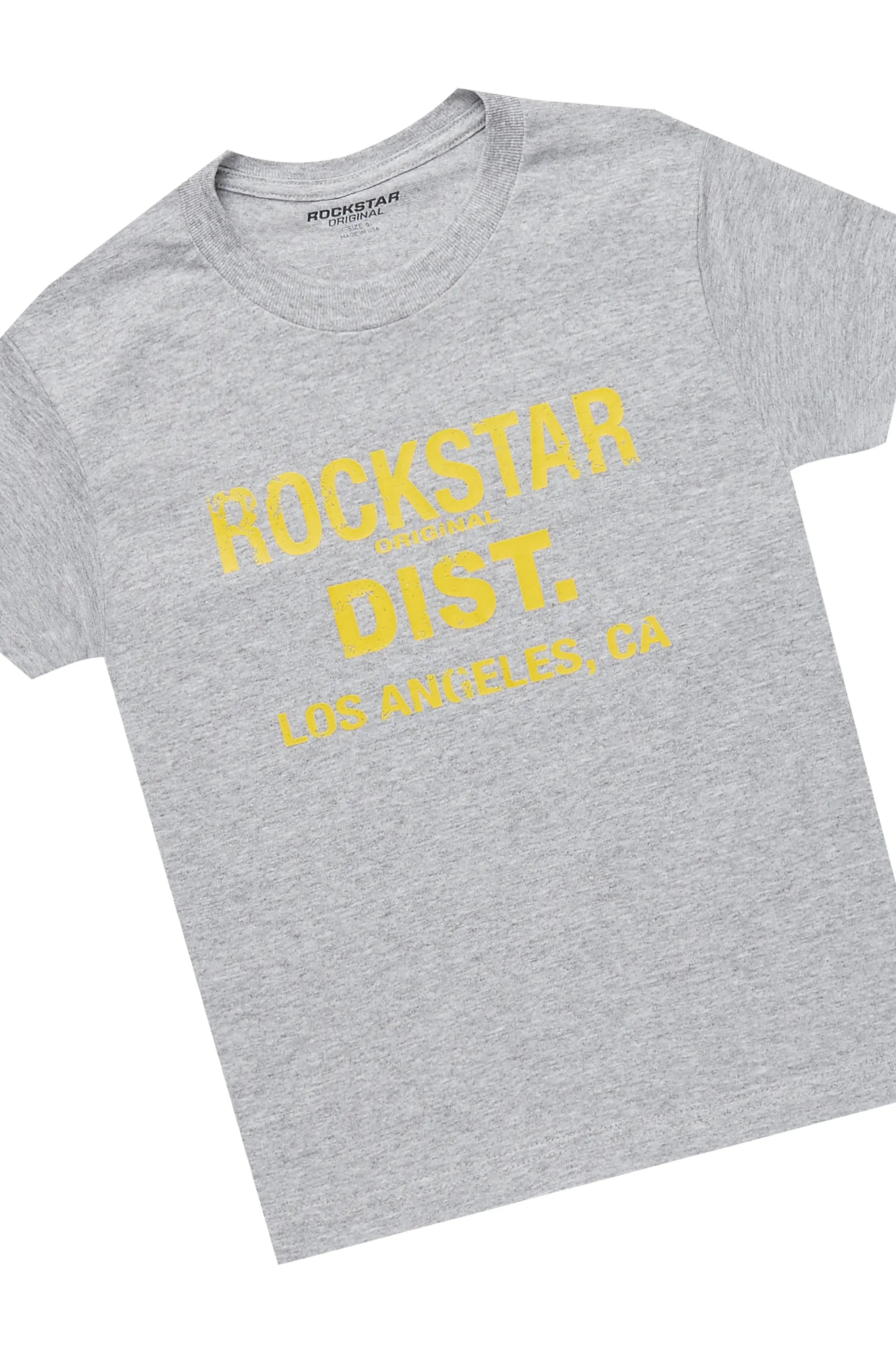 Girls Koen Grey T-Shirt/Stacked Flare Cargo Jean Set