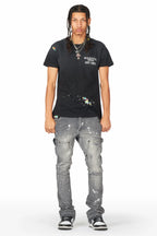 Thorton Grey Stacked Flare Jean