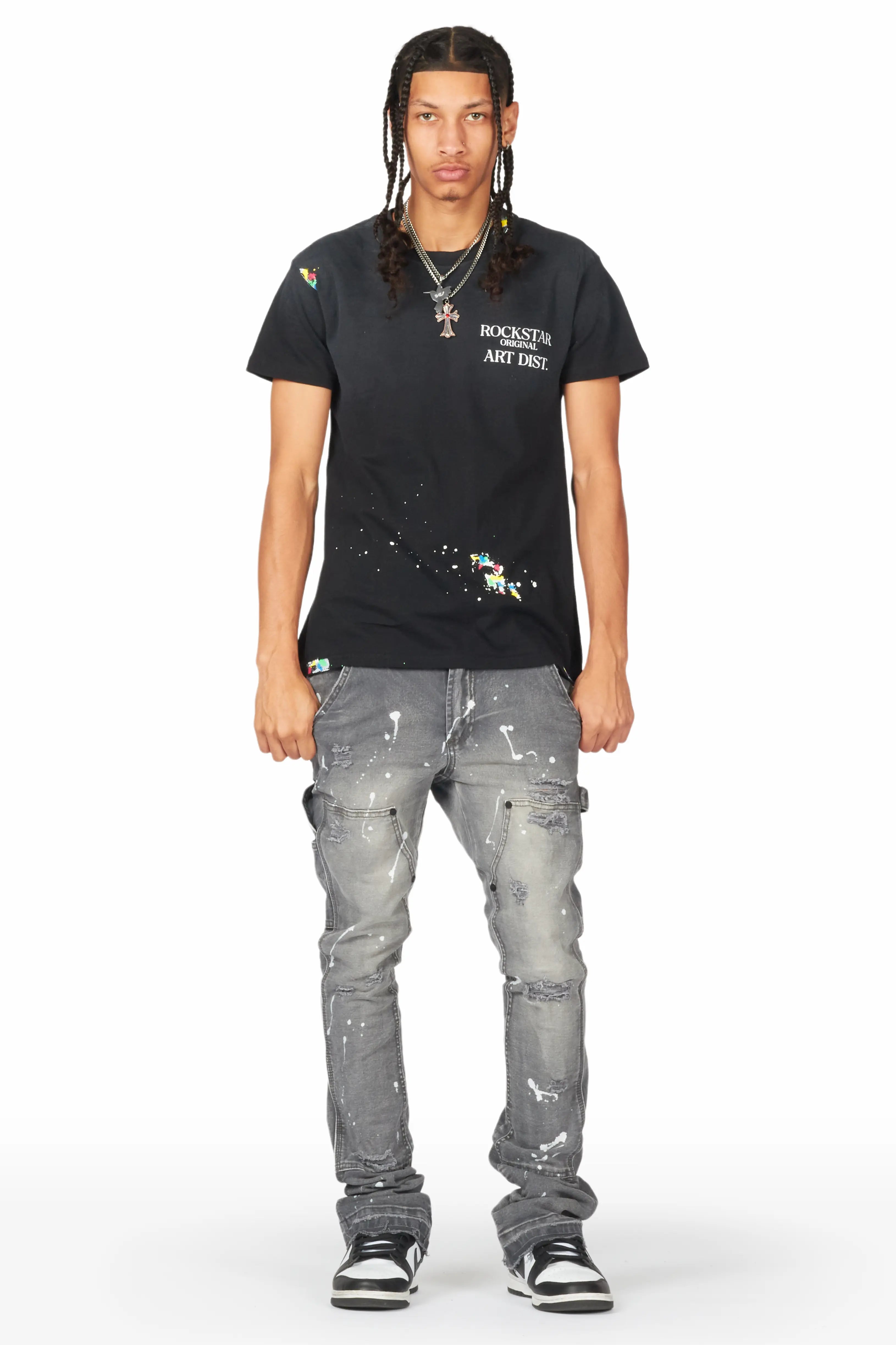 Thorton Grey Stacked Flare Jean