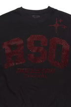 Zyric Black/Red Rhinestone Crewneck Sweatshirt