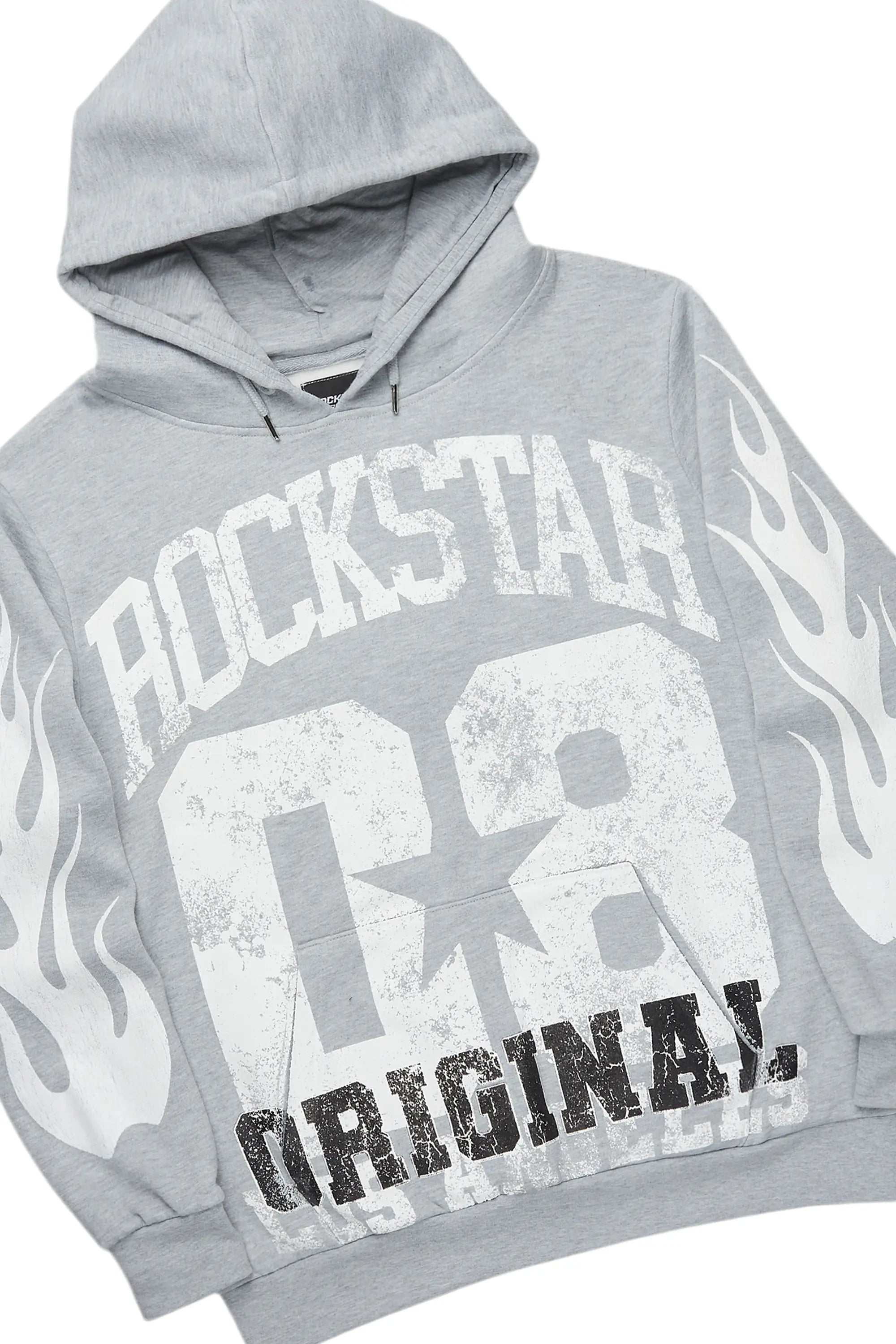 Edel Grey/White Hoodie/Stacked Flare Pant Set