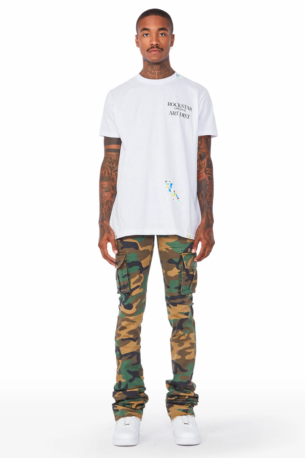 Kirrem Camo Super Stacked Flare Jean