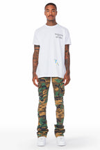 Kirrem Camo Super Stacked Flare Jean