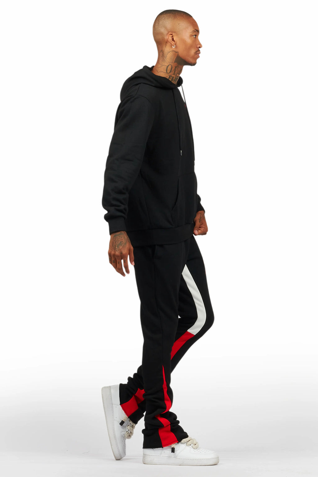 Briggs Black/Red Hoodie/Stacked Flare Track Set