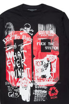 Grill Black/White Long Sleeve Graphic T-Shirt