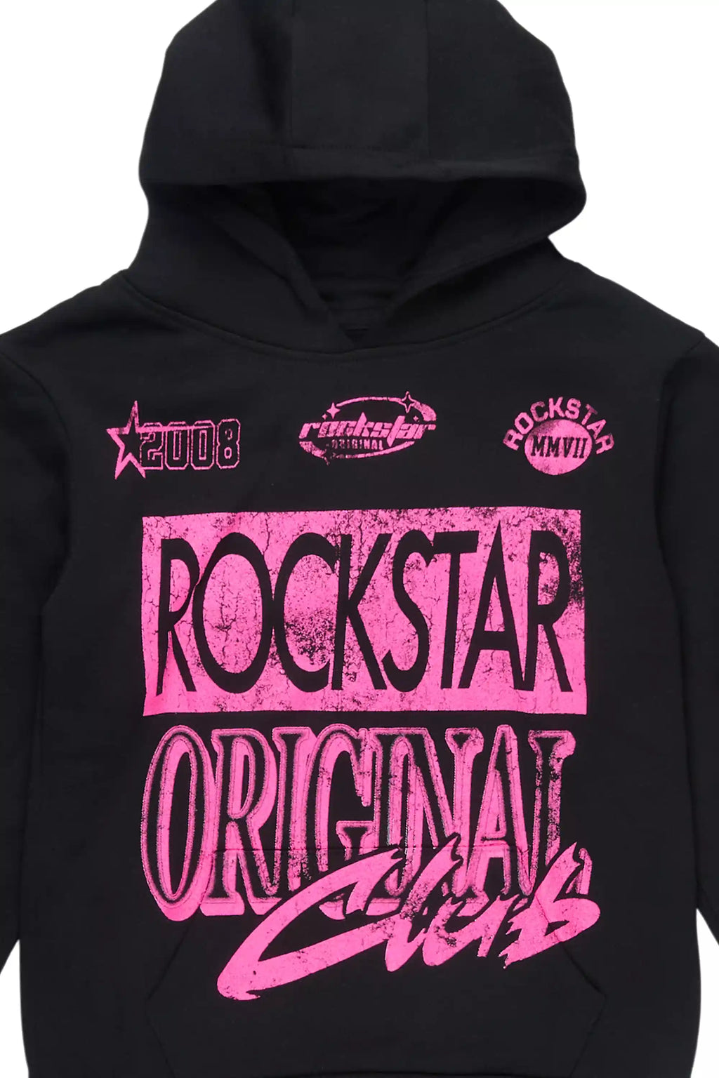 Girls Rylok Black/Pink Graphic Hoodie
