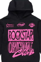 Girls Rylok Black/Pink Graphic Hoodie