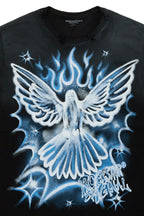 Zeen Black Oversized Graphic T-Shirt