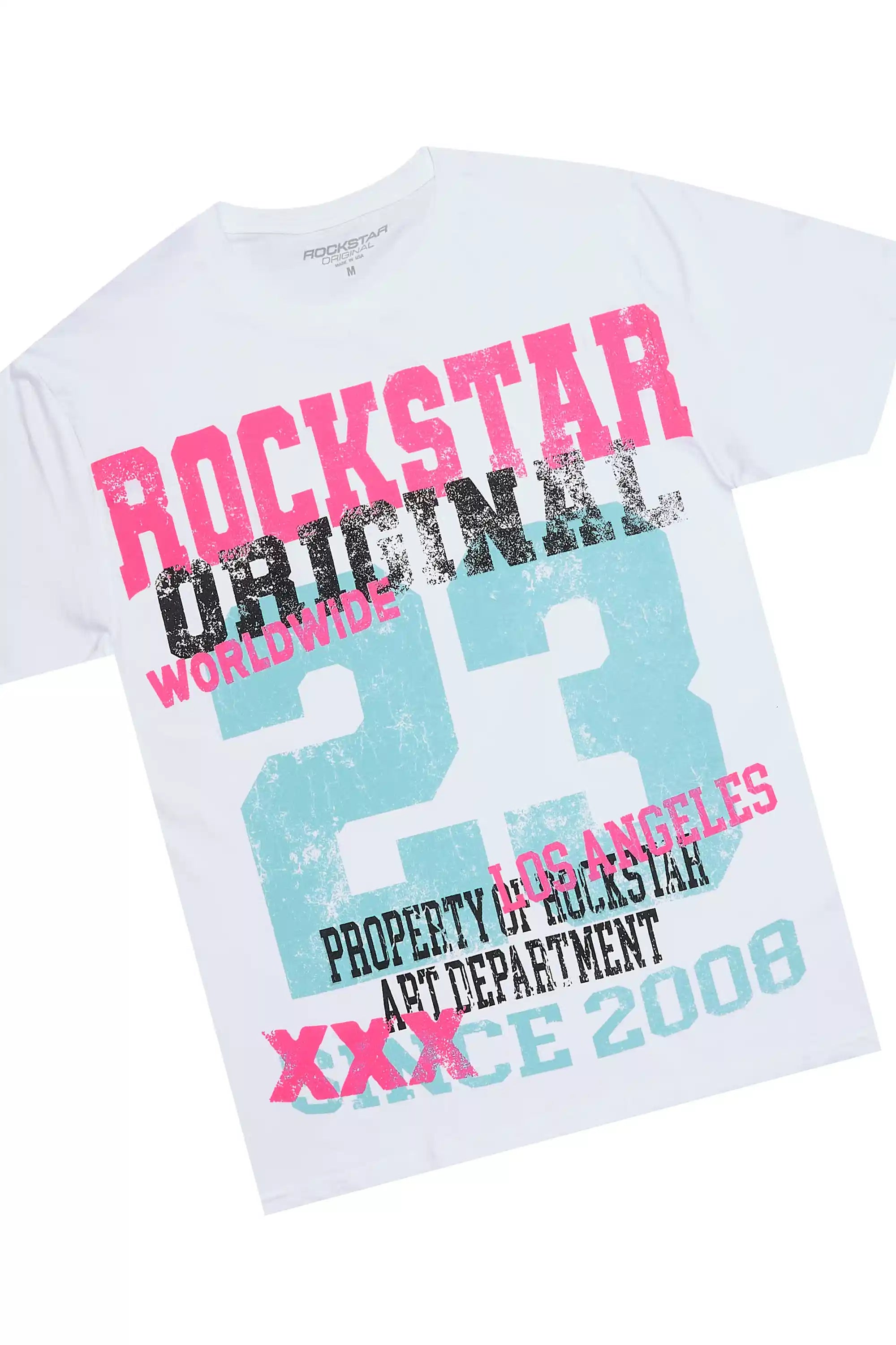 Jaleesia White Tee & Toniesha Dirty Blue Wash Jean Set