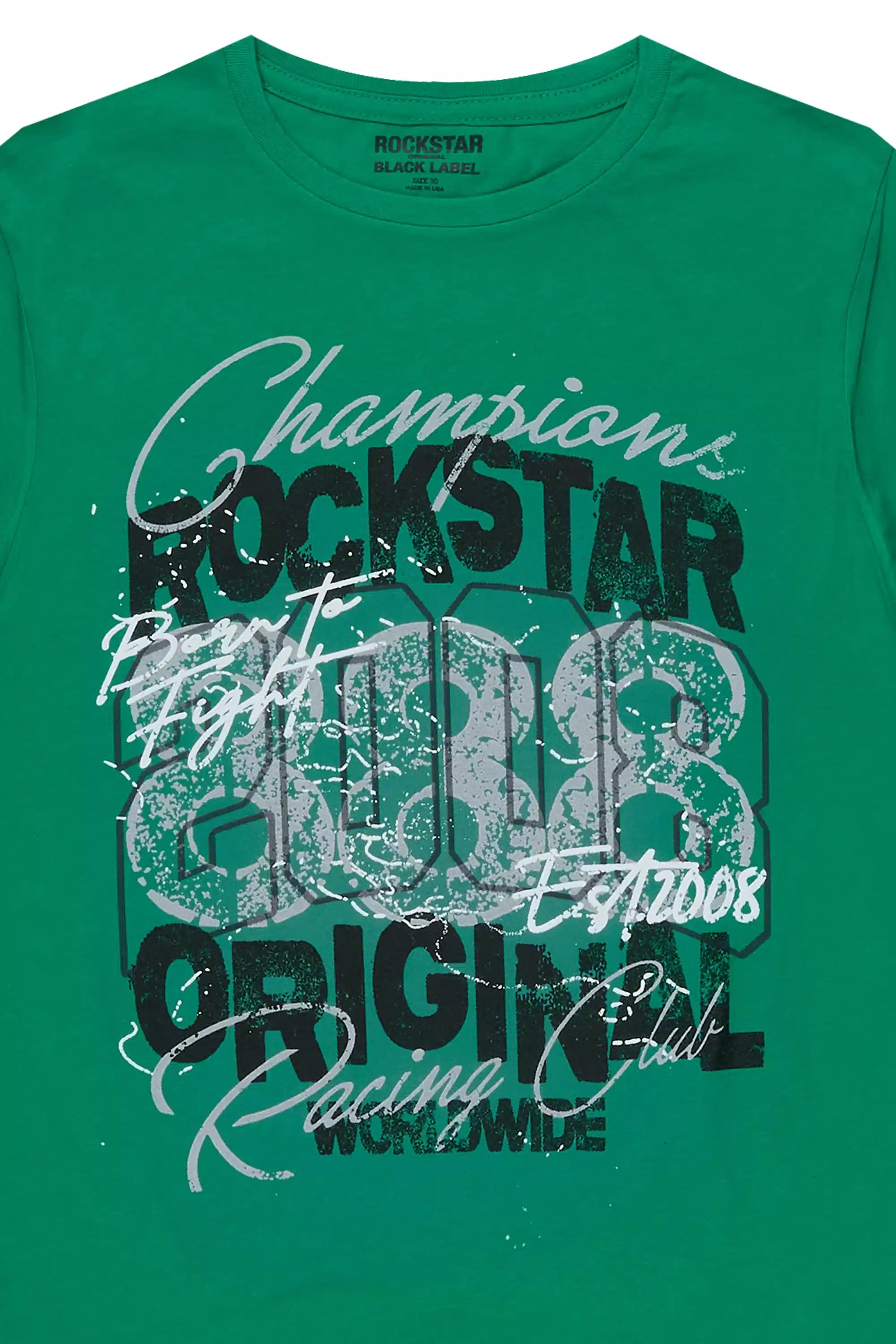 Boys Kairen Green/Black Graphic T-Shirt