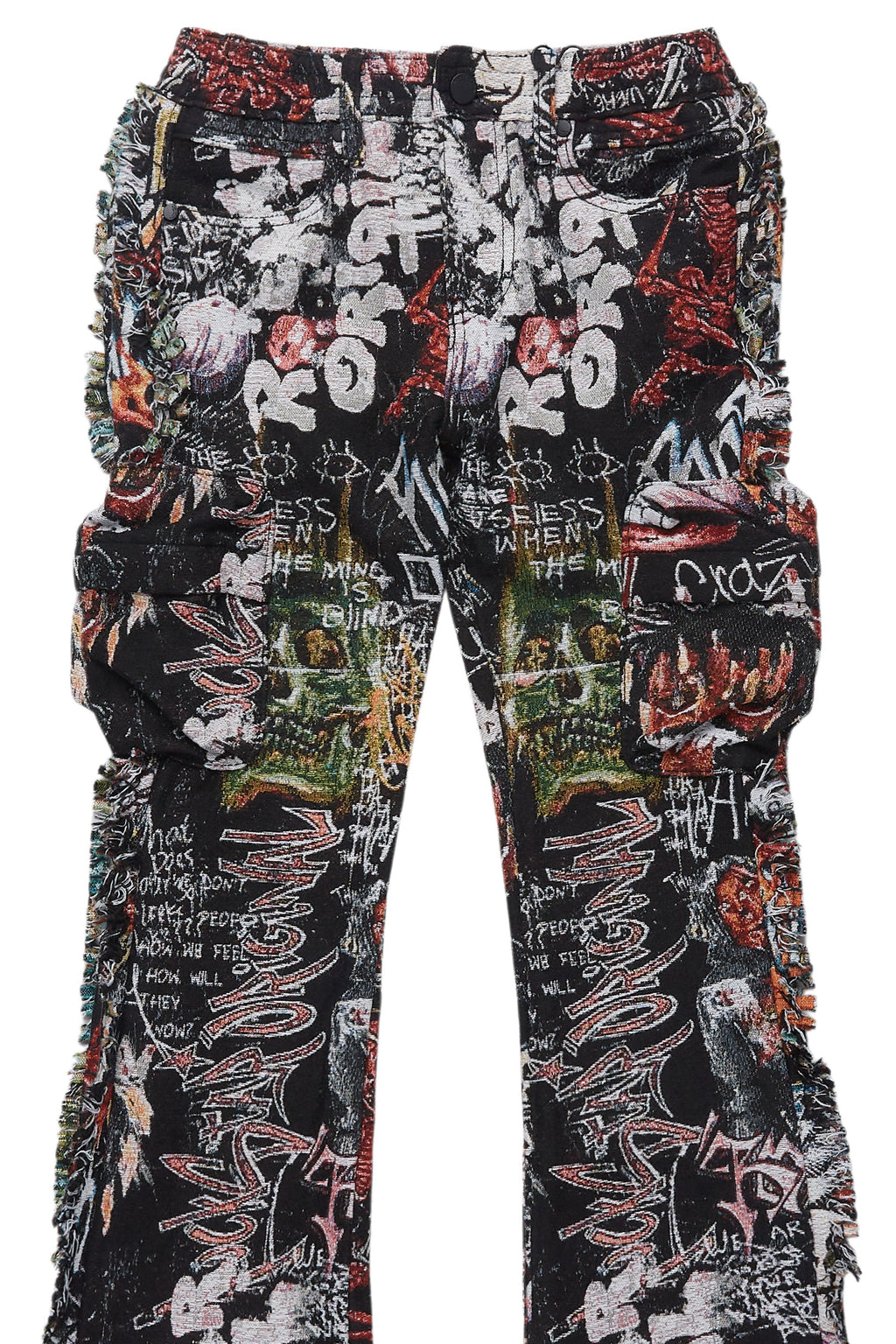 Boys Jari Multi Stacked Tapestry Flare Jean