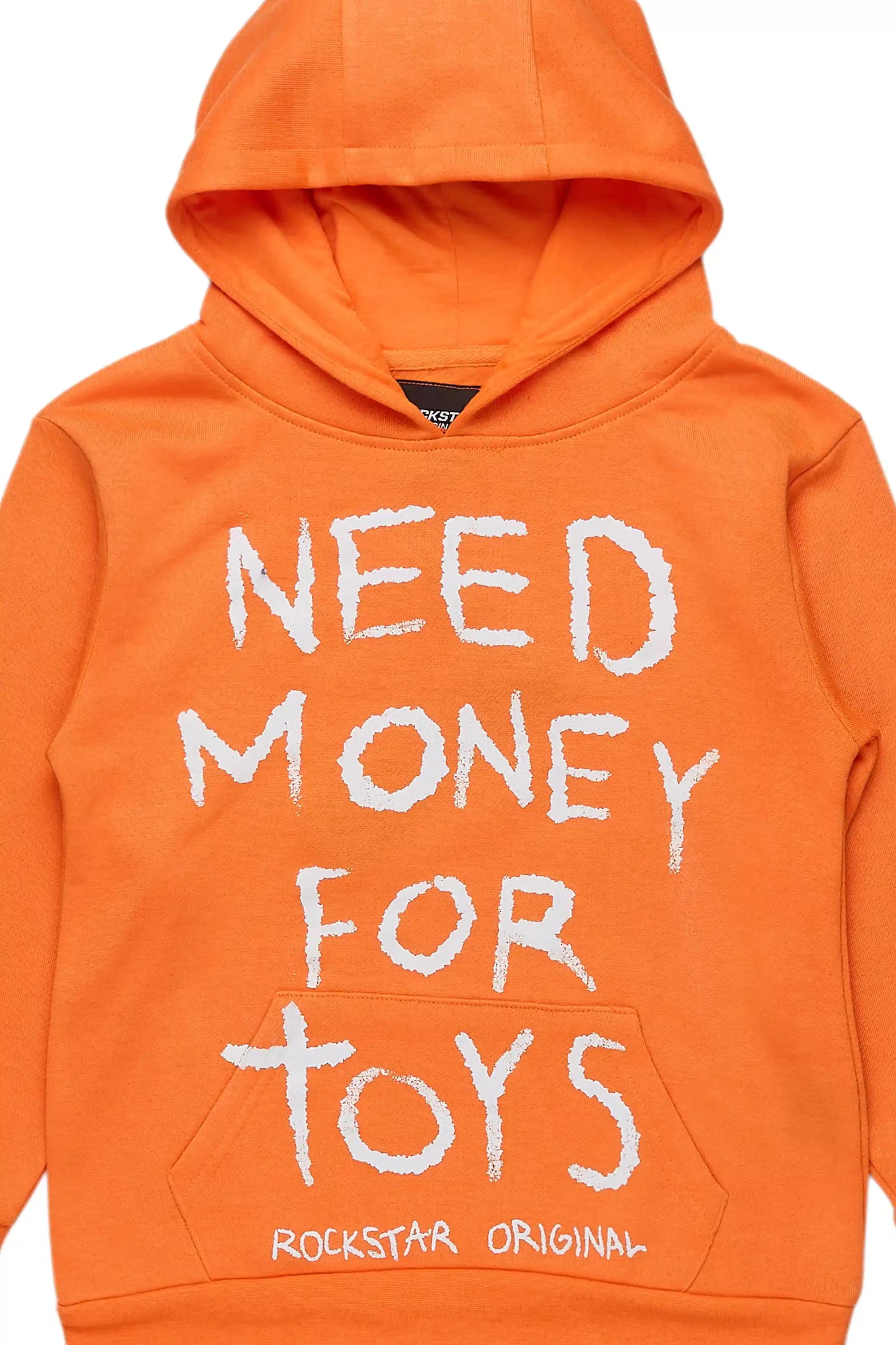 Boys M4 Toys Orange/White Graphic Hoodie