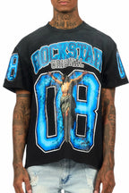 Fields Black/Blue Oversized Graphic T-Shirt