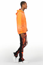 Baki Orange Distressed Hoodie