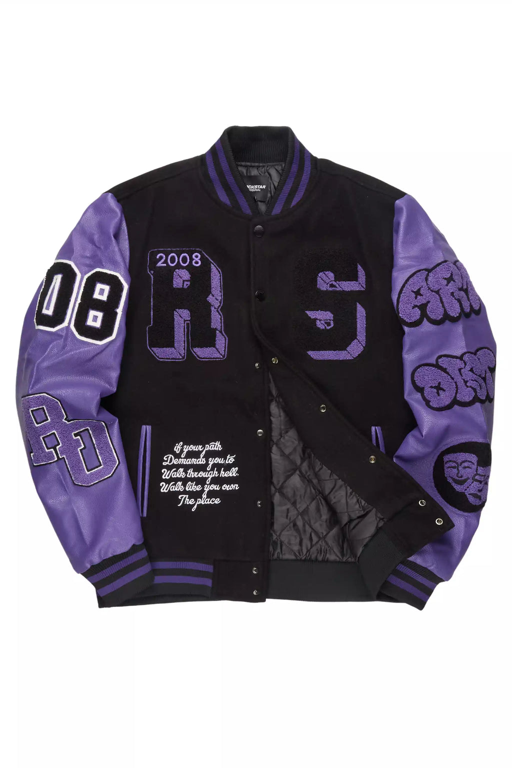 Leslaw Purple/Black Varsity Jacket
