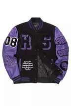 Leslaw Purple/Black Varsity Jacket