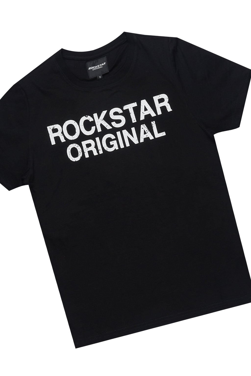 Boys Deniska Black T-Shirt Baggy Stacked Flare Set