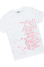 Girls Wenna White T-Shirt/Stacked Flare Jean Set