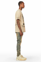 Leander Beige T-Shirt Slim Fit Jean Bundle