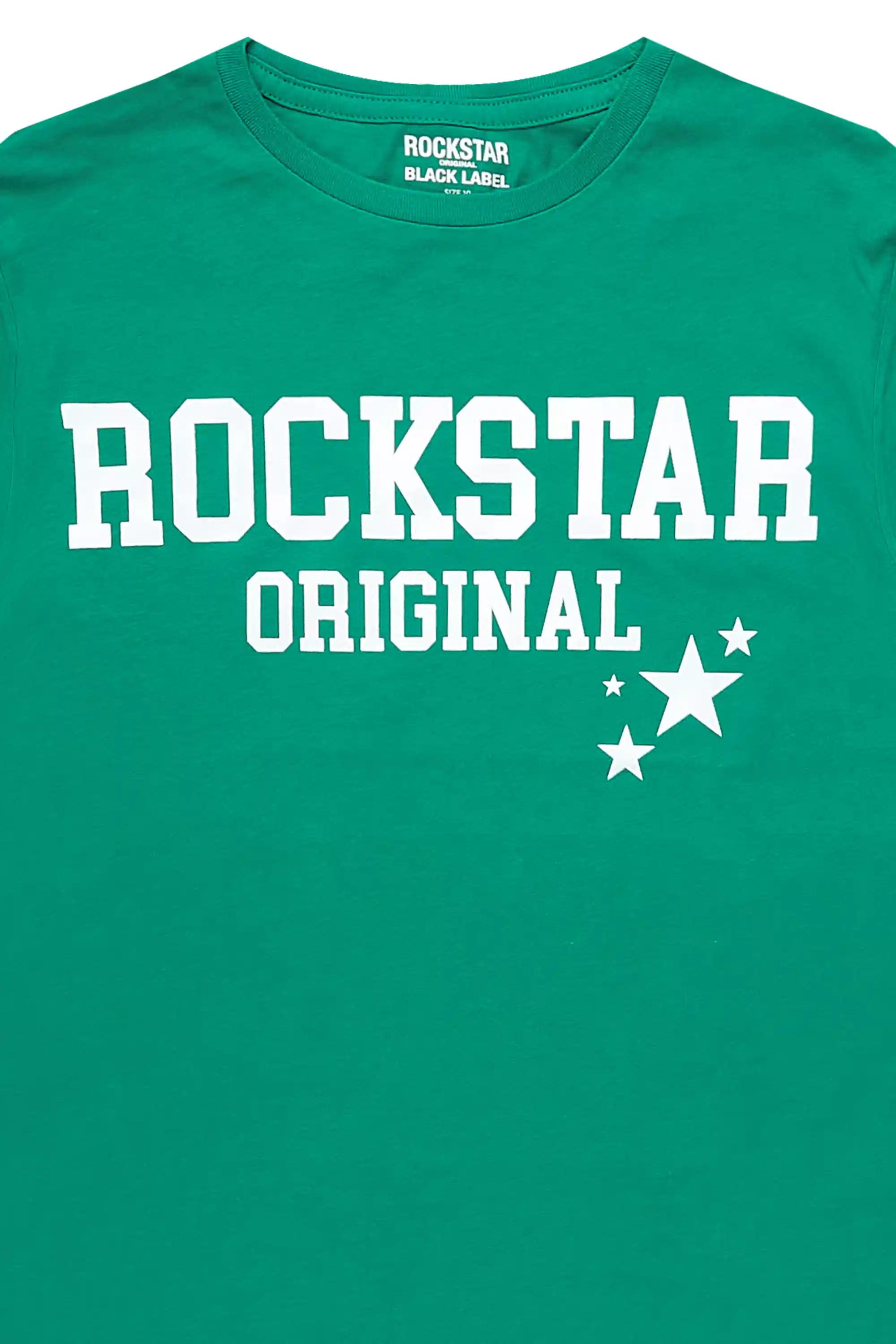 Boys Pluton Green/White Graphic T-Shirt