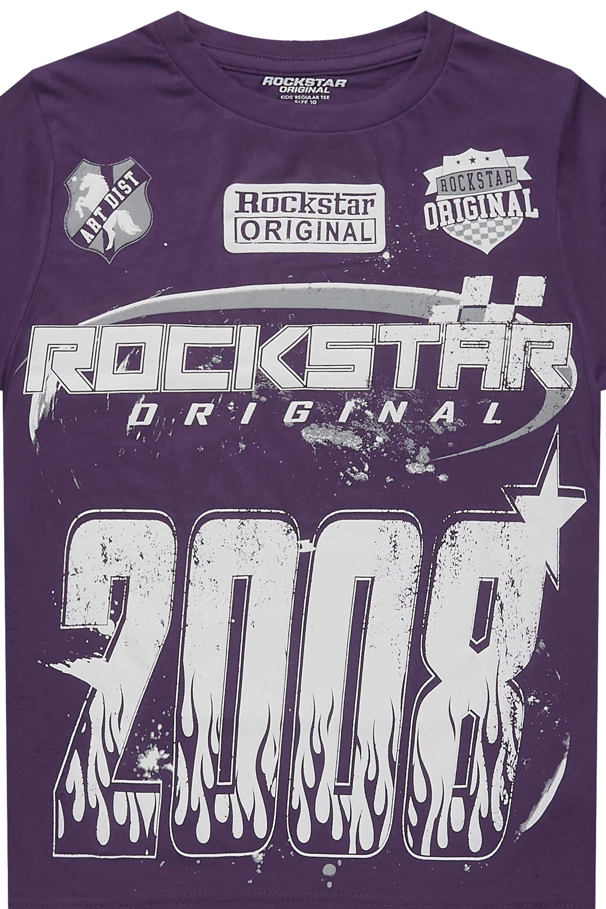 Boys Amos Purple/White Graphic T-Shirt