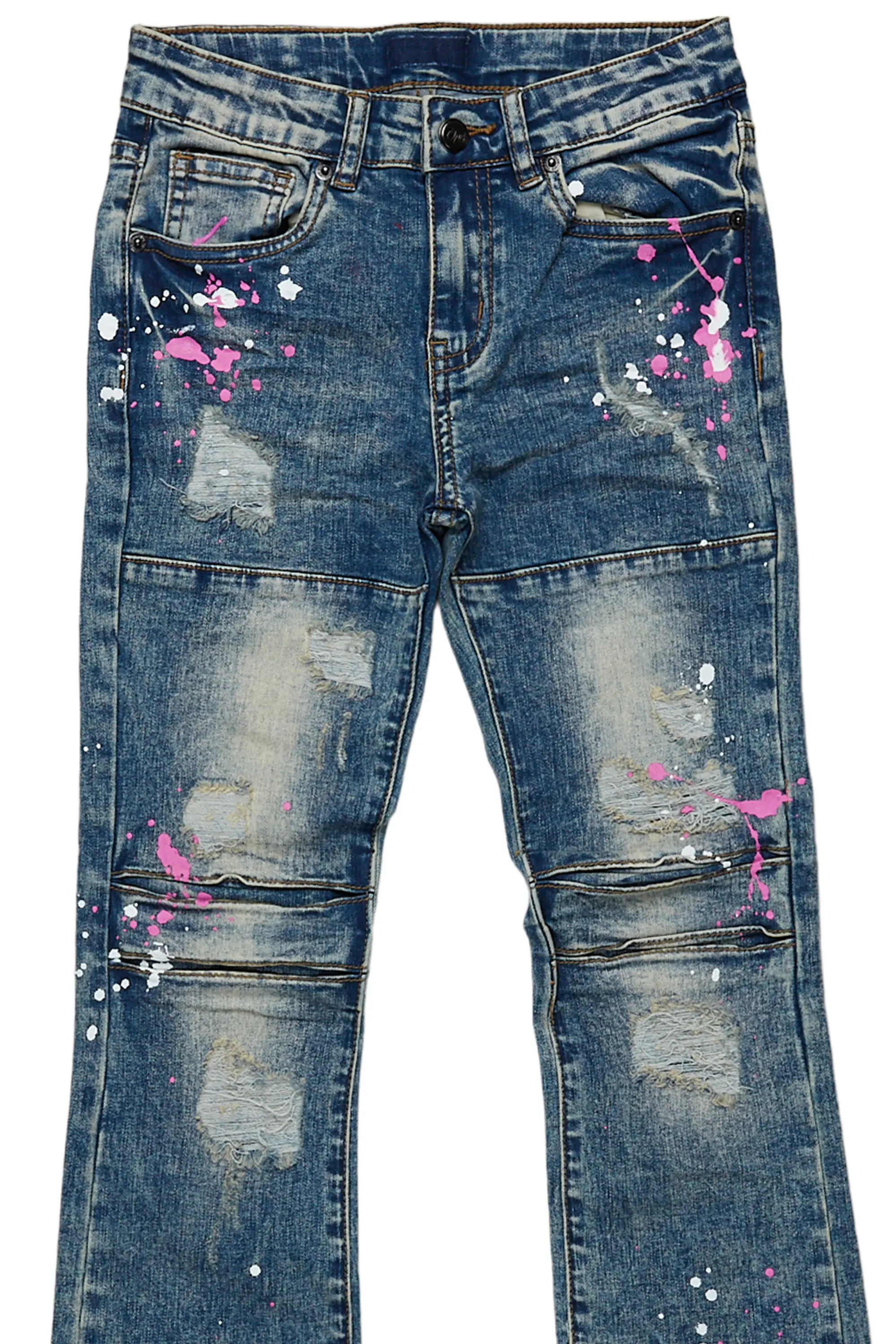 Girls Larissa Vintage Painter Stacked Flare Jean