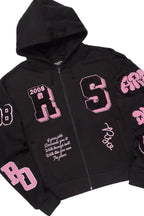 Leslee Black/Pink Super Stacked Trackset