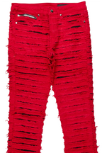 Korren Red/Black Stacked Flare Jean