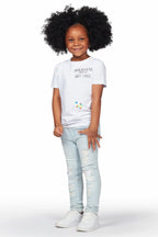 Girls Hadia Blue Ripped Skinny Jean