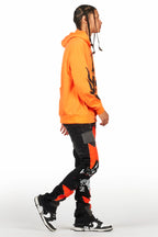 Vadim Black Patchwork Stacked Flare Jean