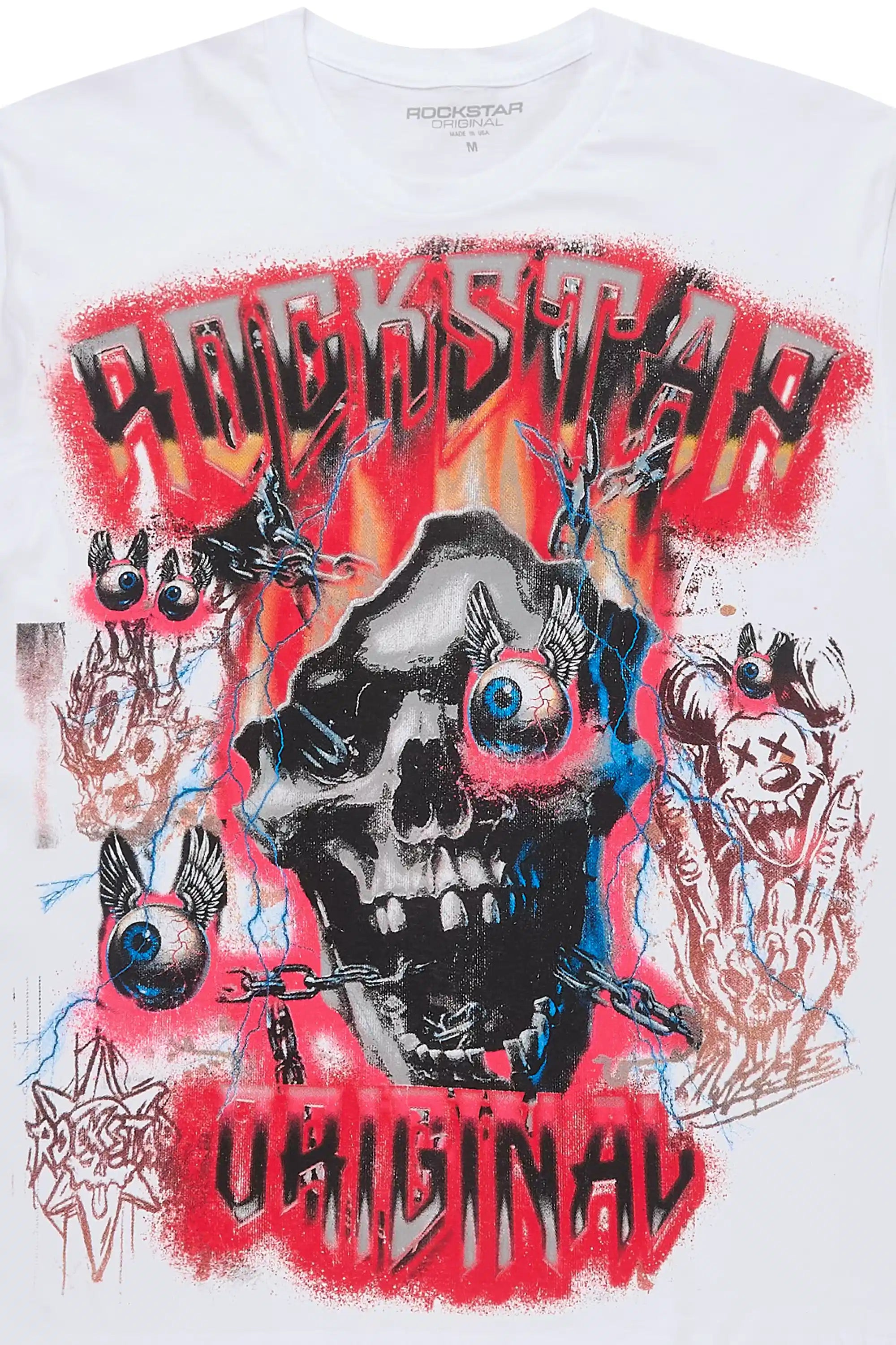 Styx White/Red Oversized Graphic T-Shirt