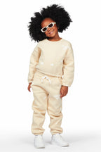 Girls Hadley Light Mocha Crop Top Pant Set