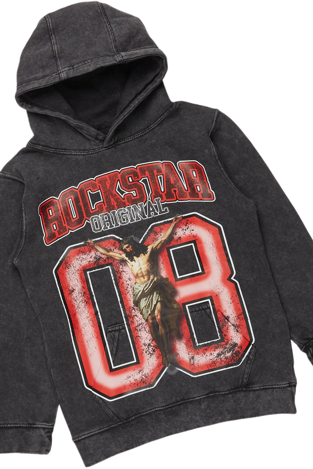 Boys Fields Vintage Black/Red Hoodie/Baggy Fit Jean Set